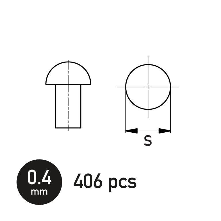 Shrapnel Rivet Spherical Rivet 0.4 mm 406pcs | HLJ.com