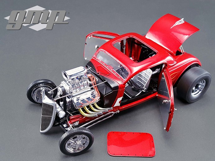 GMP 1:18 Nitro Coupe Hot Rod Year 1934 red metallic 18816