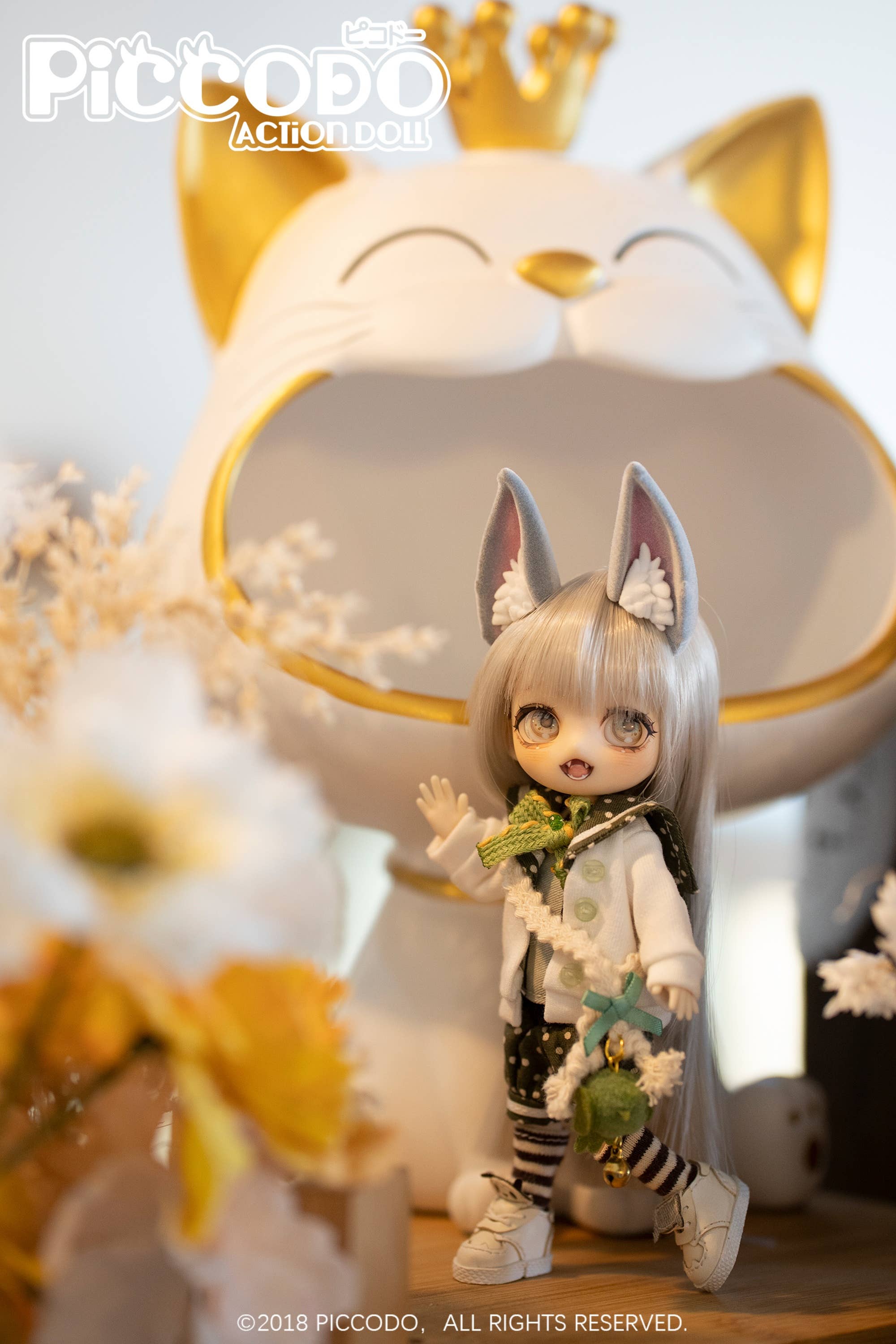 PICCODO ACTION DOLL Flocking Cat Ears Gray A