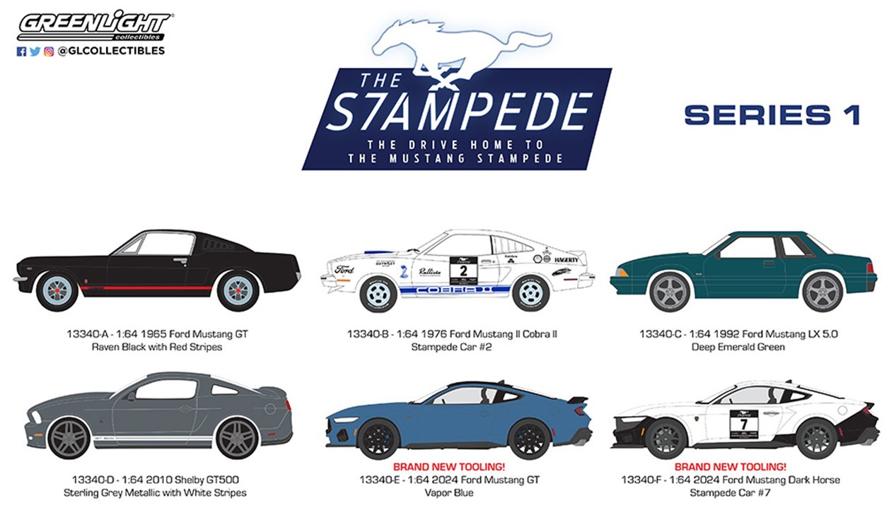 GreenLight The Drive Home to the Mustang Stampede Series 1 1BOX 6pcs