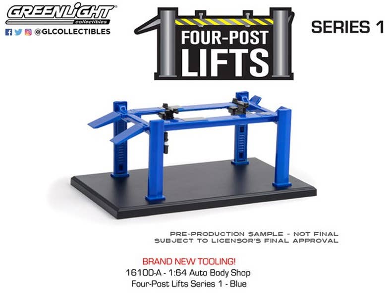 グリーンライト1/18 フォーポスト リフト - ガルフ・オイル Kids Toy