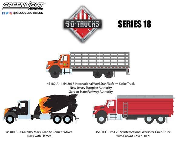 ミニカー　1/64 S.D. Trucks Series 18 3個アソート [45180] GreenLight S.D. Trucks Series 18 1Box 3pcs | HLJ.com