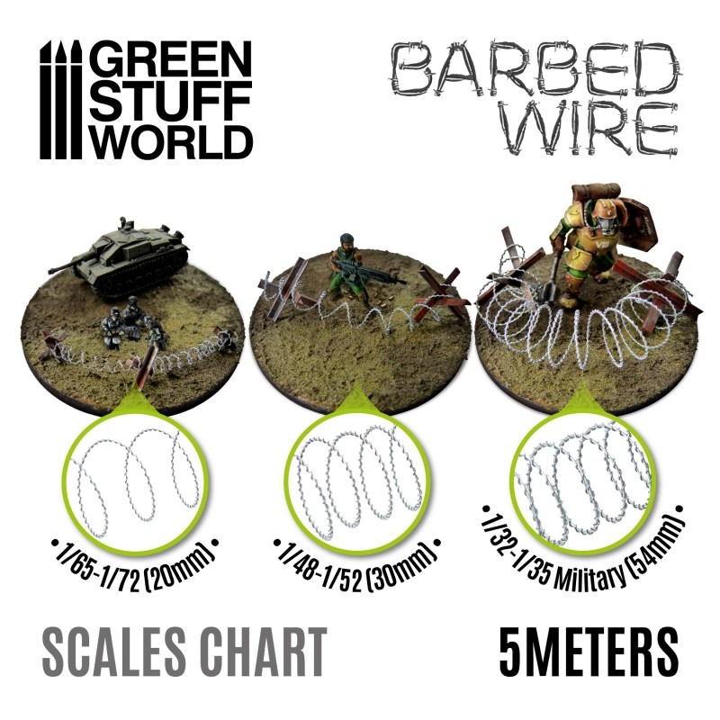 Green Stuff World: Model Barbed Wire 1/32-1/35 Military (5m)