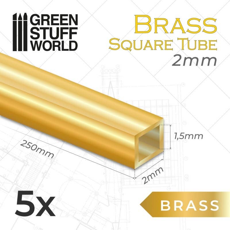 Brass Square Tube 2mm (5pcs)