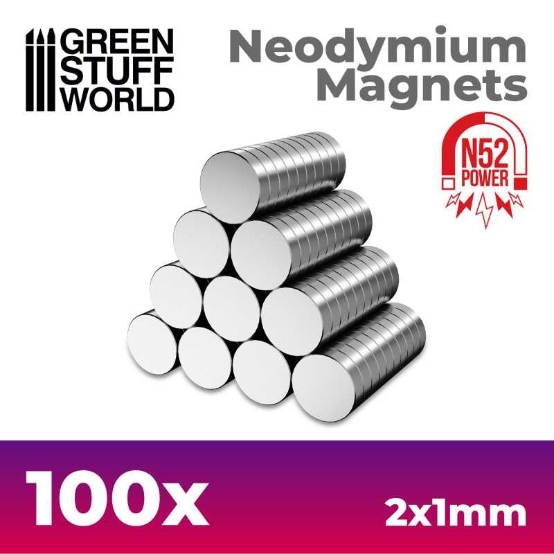 voksenalderen måle Regn Neodymium Magnet Round 2mm x 1mm - 100pcs (N52) | HLJ.com