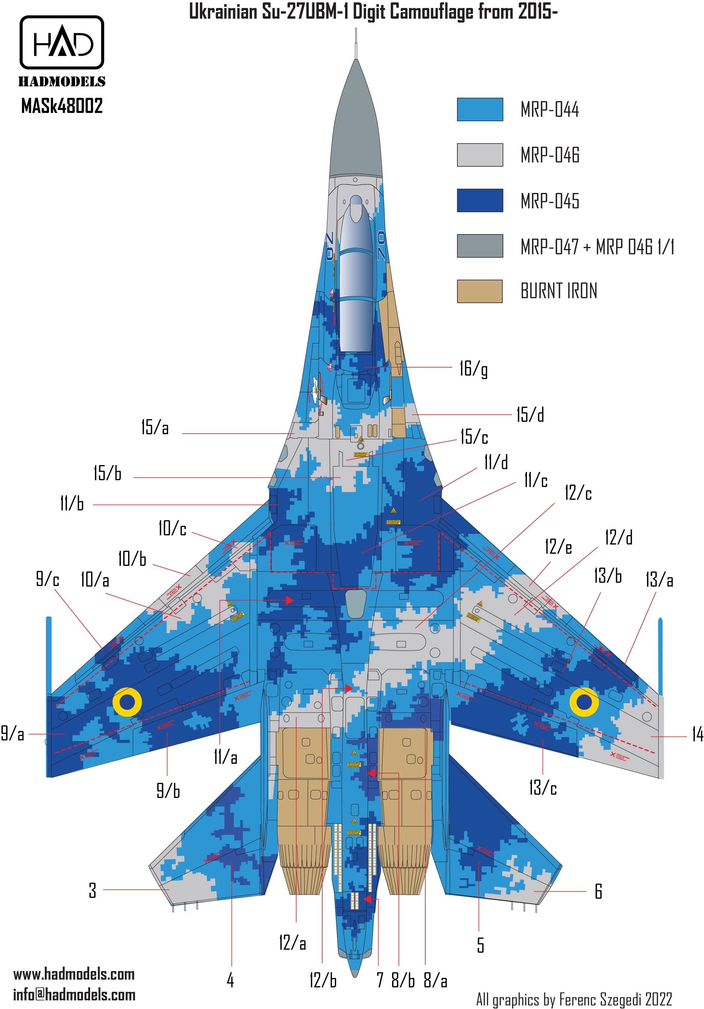 thumbnail image 2 of GALAXY Model 1/48 SU-27UB1M Flanker-C 71 Blue Color Separation Mask For Great Wall L4827 2 of 5