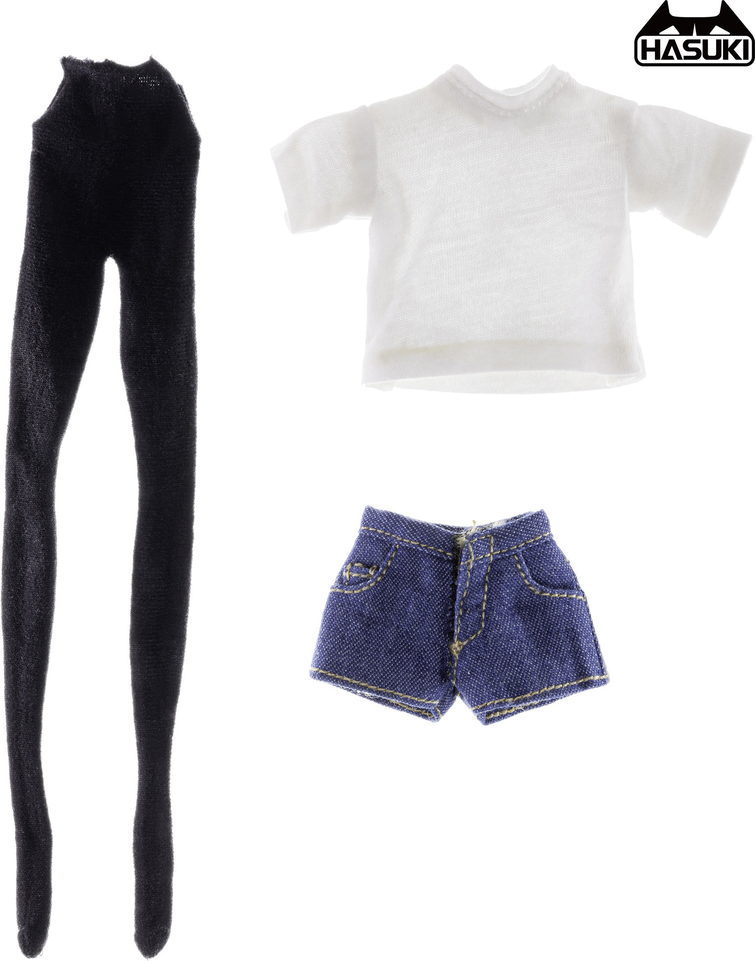 CS008 T-shirt + Denim Shorts + Tights Set for Action Figures