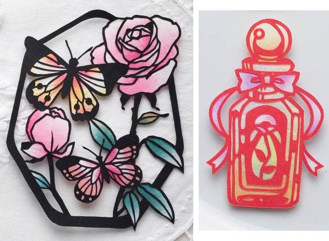 Retro Red And Black Paper-Cutting Book That Can Be Cut And Decorated As ...
