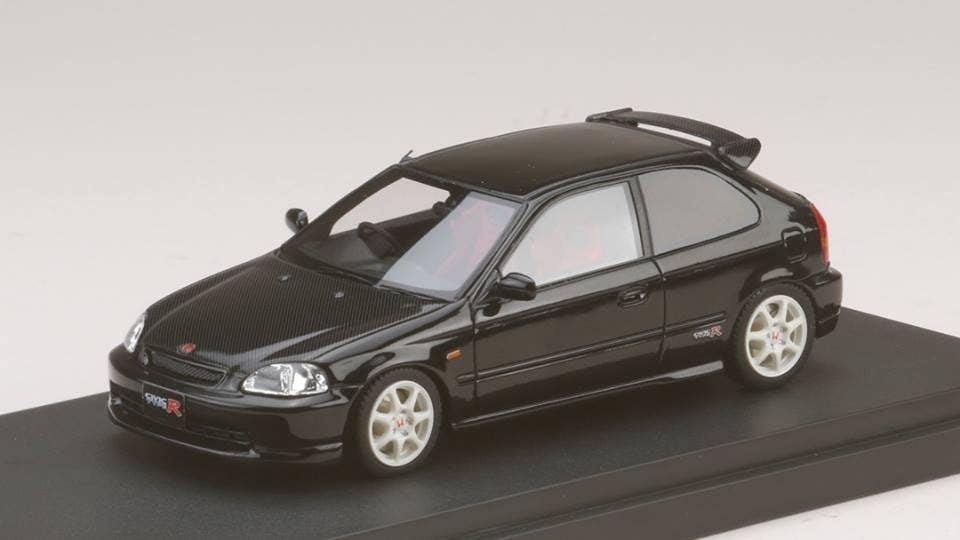 ミニカー　1/43 Honda Civic Type R (EK9) Carbon Bonnet(スターライトブラック・パール) [PM4340CBK] Minicar 1/43 Honda Civic Type R (EK9) Carbon Bonnet