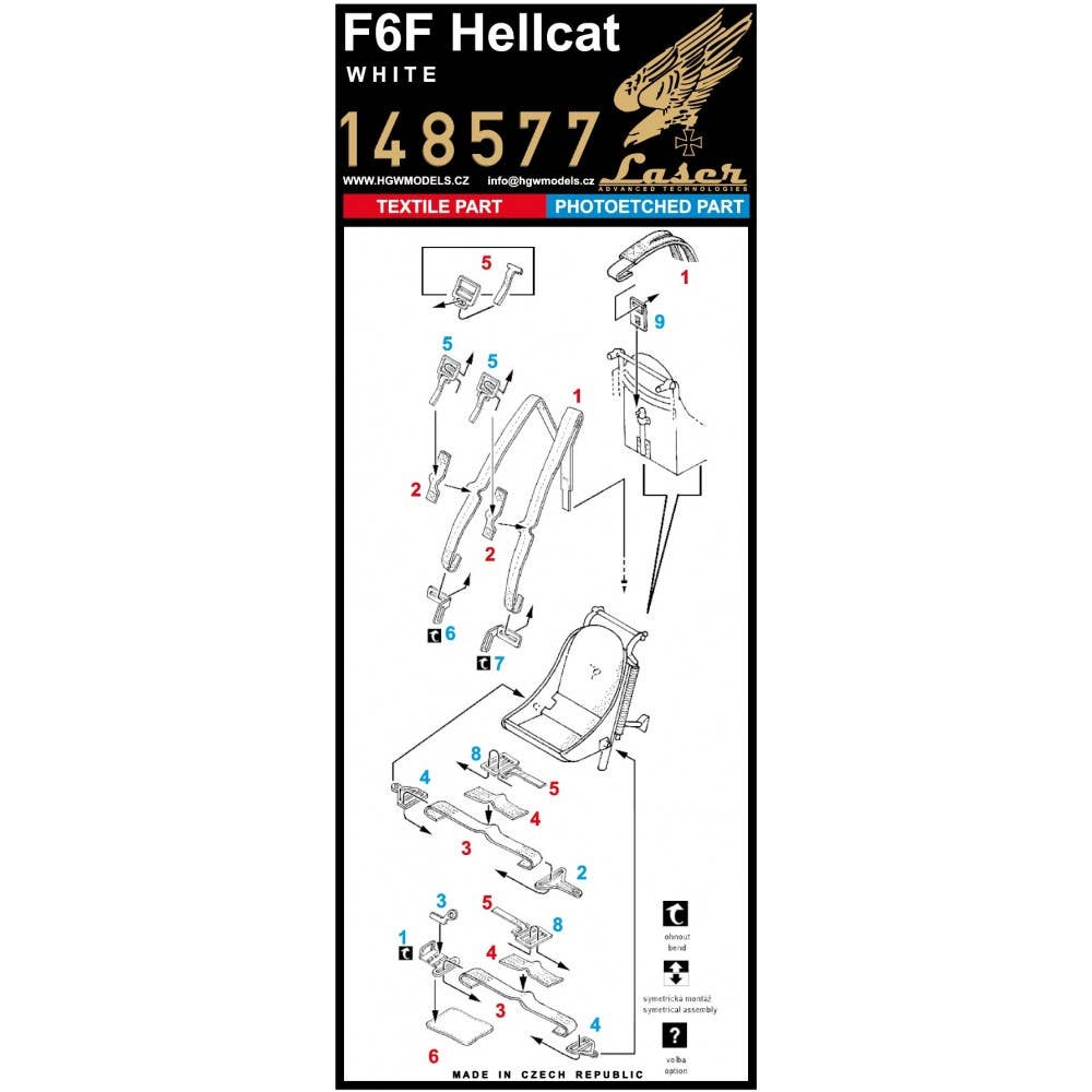 F6F Hellcat microfiber seat belt (White)
