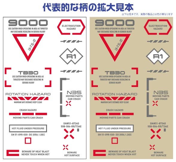 Caution Decal Sticker - 1/100 Scale Grey RB02 | Waterproof, 1 Piece - View #13