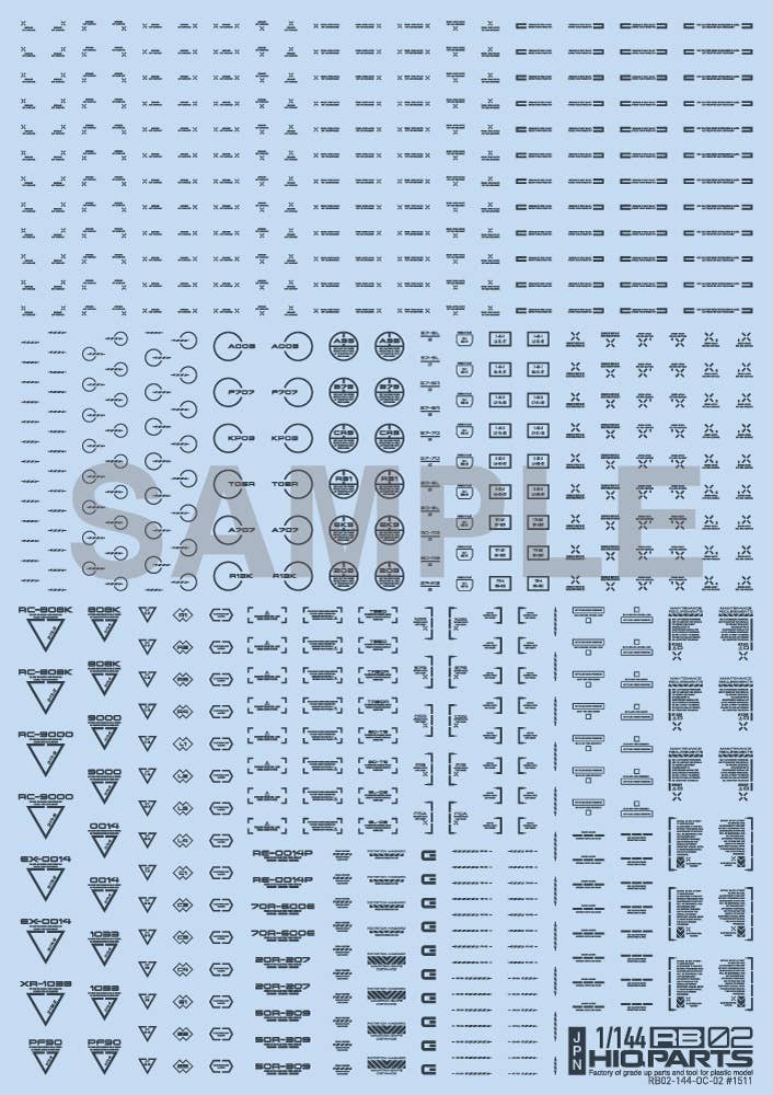 Caution Decal Sticker - 1/100 Scale Grey RB02 | Waterproof, 1 Piece - View #9