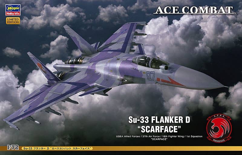 HASEGAWA　Su-33 FLANKER Ｄ SCAFACE 　A Hasegawa 1/72 Su-33 Flanker D Scarface Ace Combat SP322 | eBay