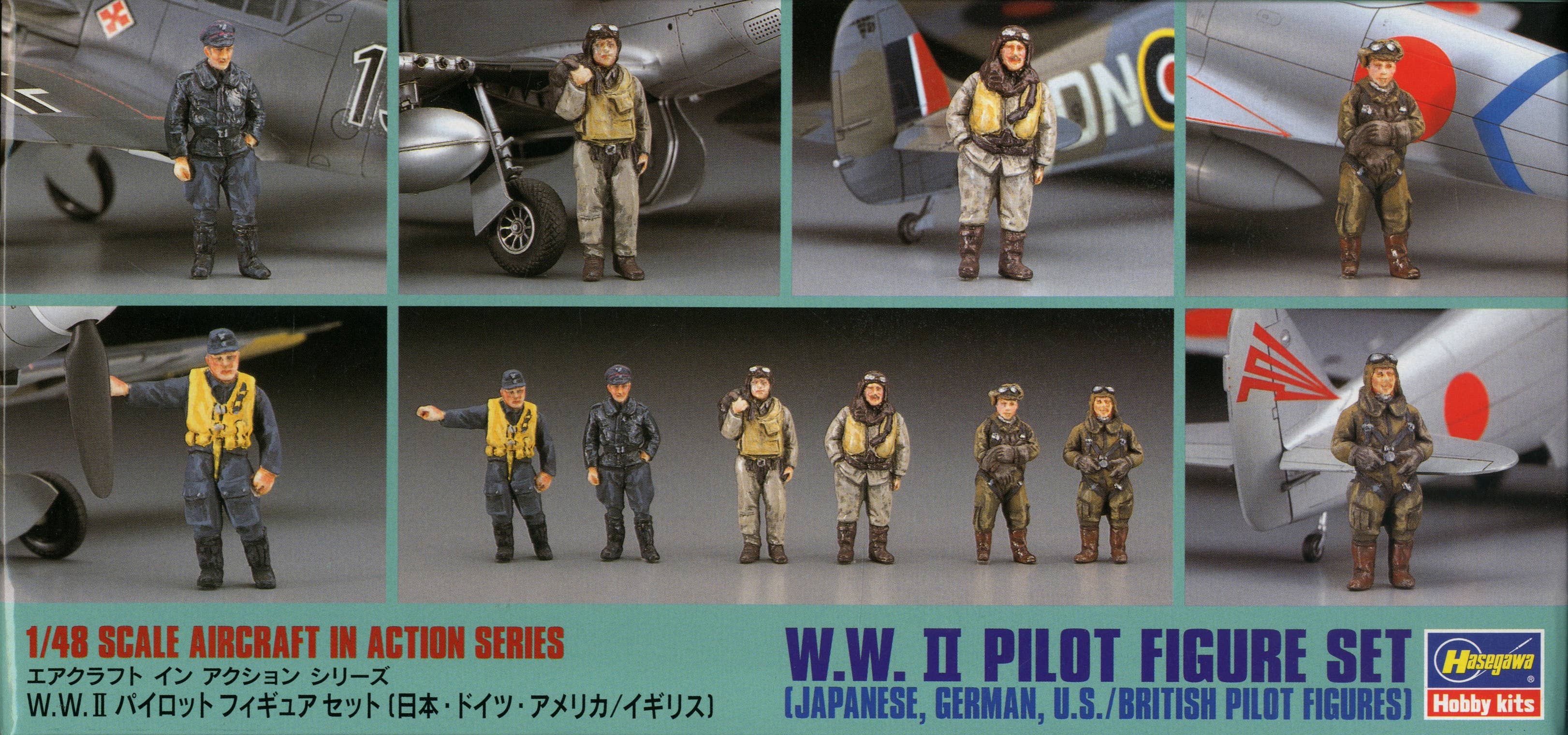 Hasegawa 1/48 Set De Figurines Pilotes WW2 (Seconde Guerre) De 1998