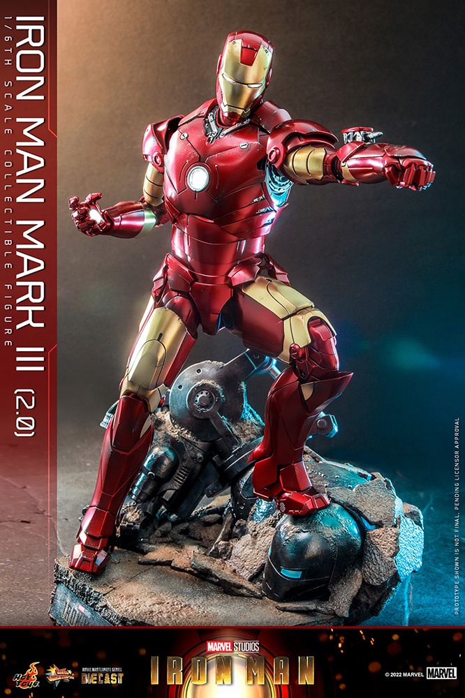 Movie Masterpiece Diecast - Fully Poseable Figure: Iron Man - Mark 3 (Version 2.0)