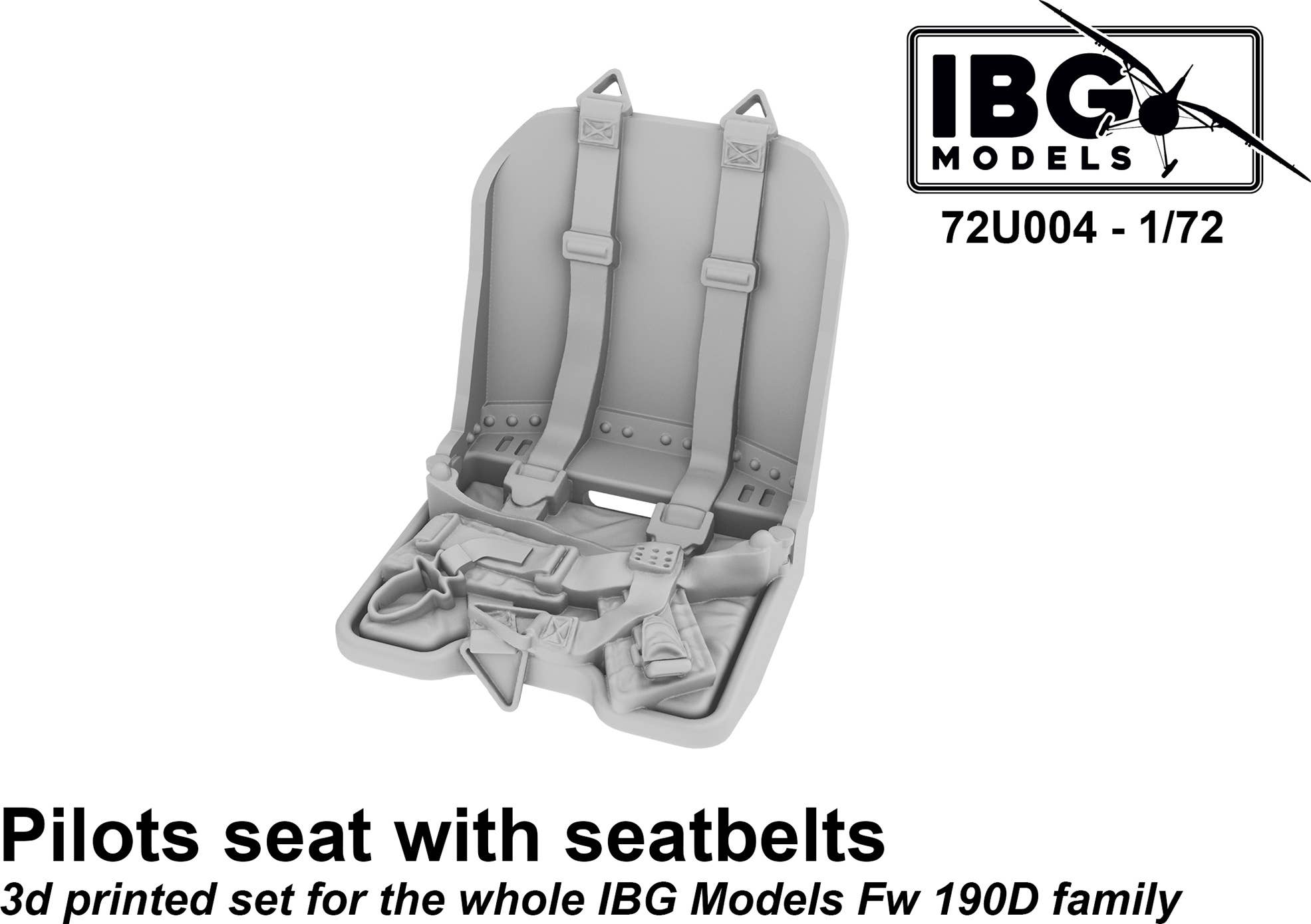 Seat with Seat Belt for Fw190D Series 3D Print for IBG (72U004)