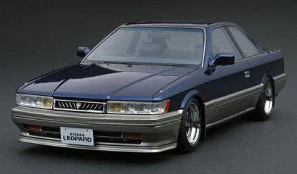 ディーラー特注 1/43 Nissan Leopard F31 Ultima Nissan Leopard 3.0 Ultima (F31) Blue & Silver Ron-Wheel