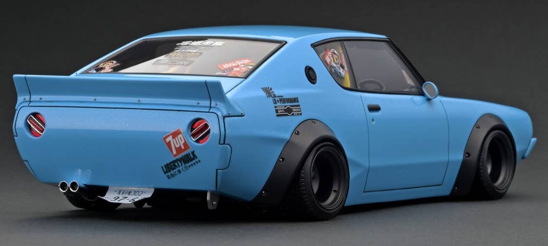 LB-WORKS ケンメリ 2ドア ブルー 【イグニッションモデル 1/43