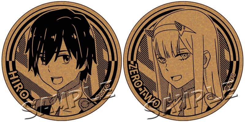 Darling in the Franxx Cork Coaster Hiro & Zero Two | HLJ.com