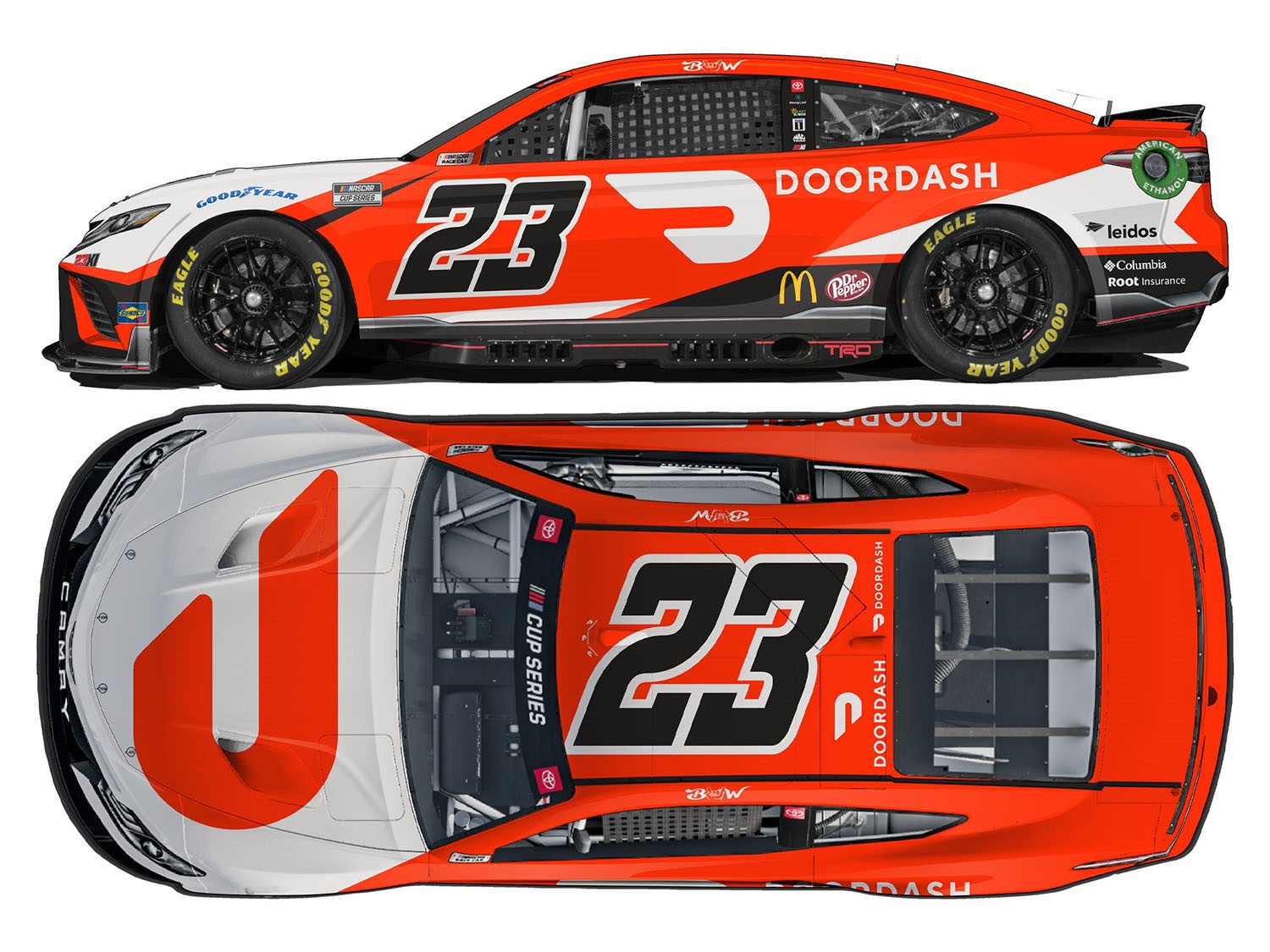 Bubba Wallace 23 DoorDash TOYOTA Camry NASCAR 2022 Next Generation