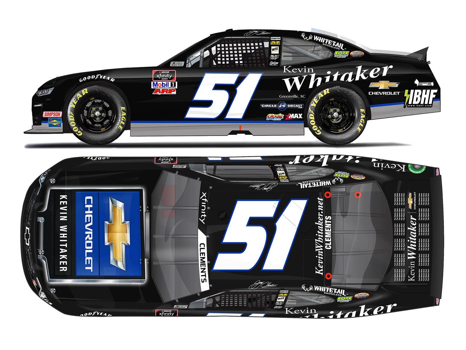 Jeremy Clements 51 Kevin Whitaker Chevrolet Chevrolet Camaro NASCAR Xfinity Series 2021