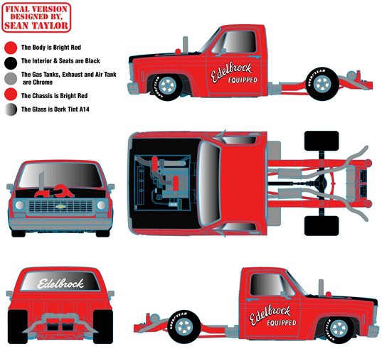 1/24 M2 Machines 1973 Chevrolet Cheyenne Super 10 - EDELBROCK EQUIPPED  Bright Red