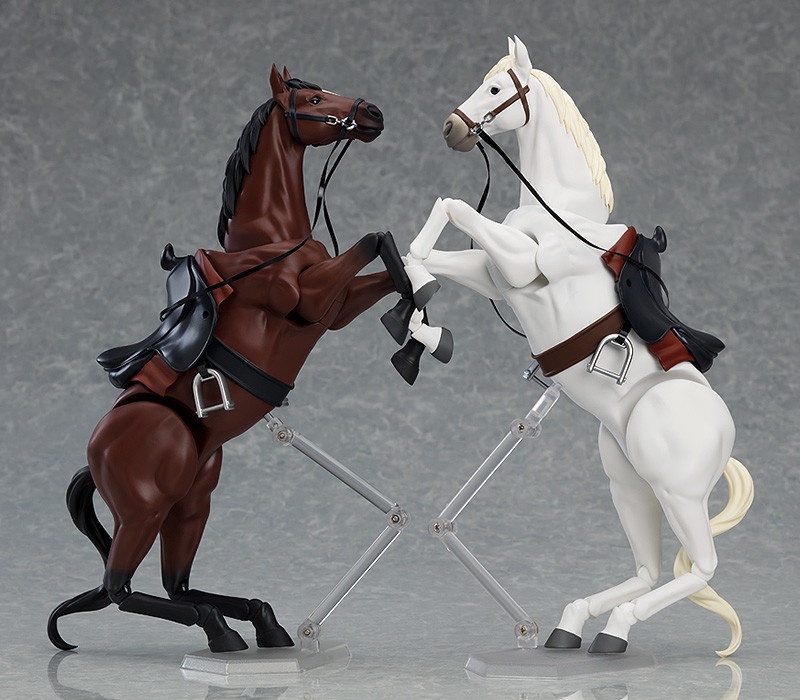 Figma 246ab White Brown Horse Action Figure 16cm High New Kid Brithday Gift 