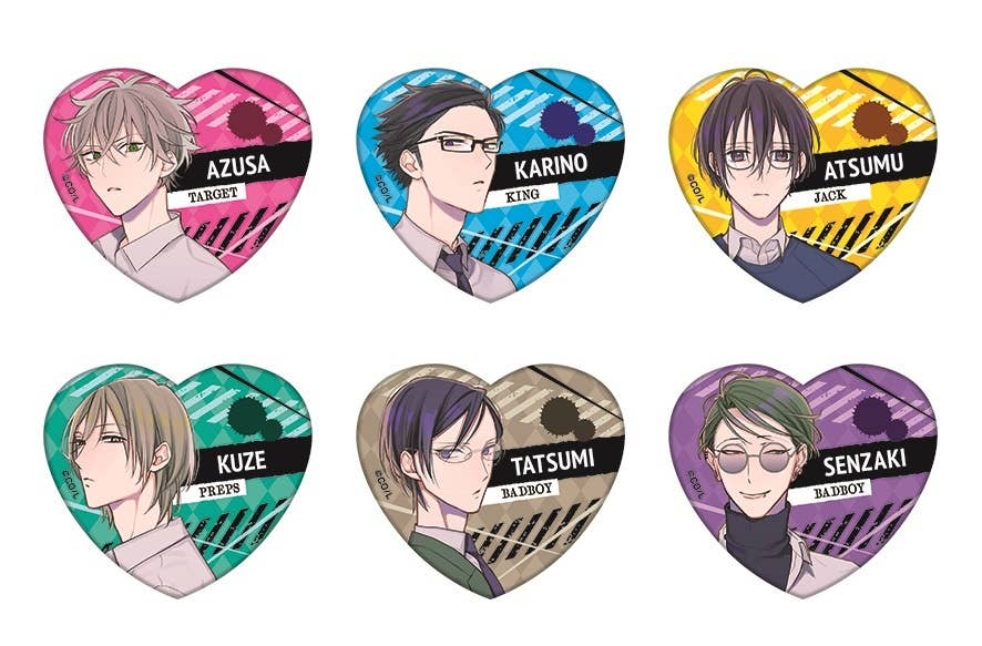 Caste Heaven: Heart-shaped Lame Acrylic Badge 1Box 6pcs | HLJ.com