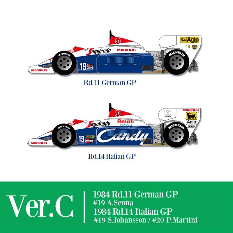 Toleman TG184 Ver.C: 1984 Rd.11 German GP #19 A.Senna / Rd