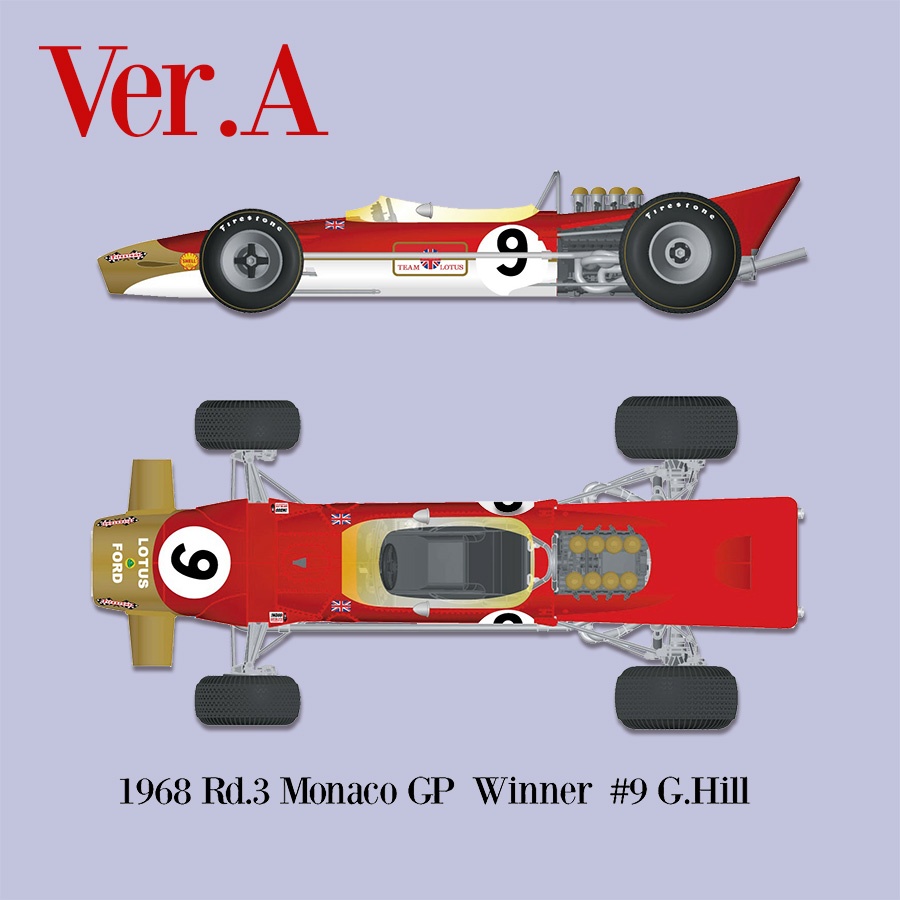 1/12 Lotus Type 49B Full Detail Kit Ver.A 1968 Rd.3 Monaco GP Winner #9  G.Hill
