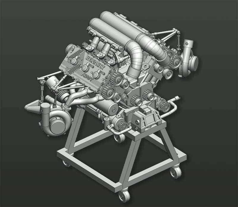 M*a様 1/12 LOTUS TYPE 97T ENGINE KIT Model Factory Hiro KE013: Engine 1/12 scale - Lotus Renault