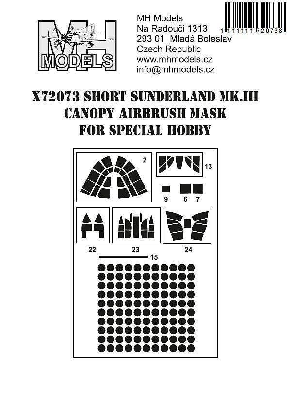 Short Sunderland Mk.III Canopy airbrush mask for Special Hobby