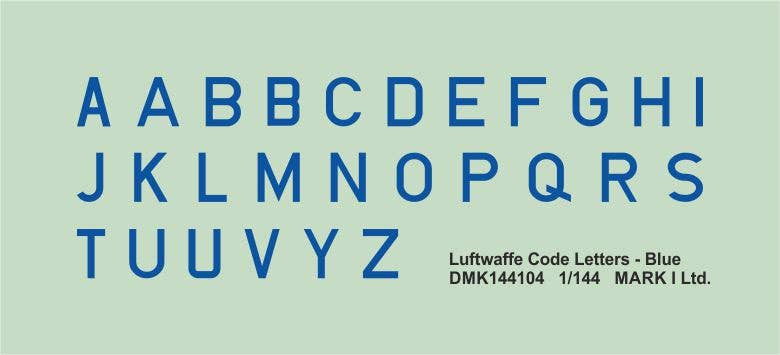 Luftwaffe Code Letters - Blue, 2 sets | HLJ.com