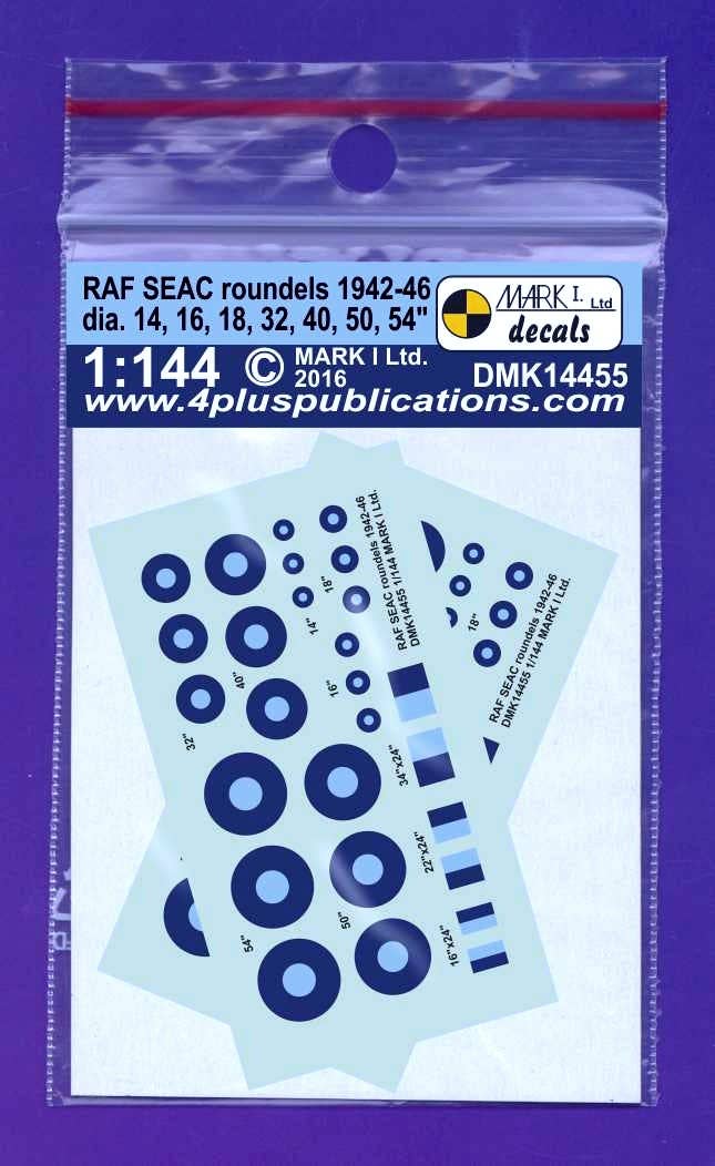 RAF SEAC Roundels 194246, (Dia 14,16,18,32,40,50,54" + Fin Flash) 2