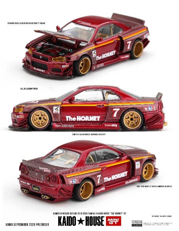 Nissan Skyline GT-R R34 TAMIYA x KAIDO HOUSE Hornet V2 (Right-hand