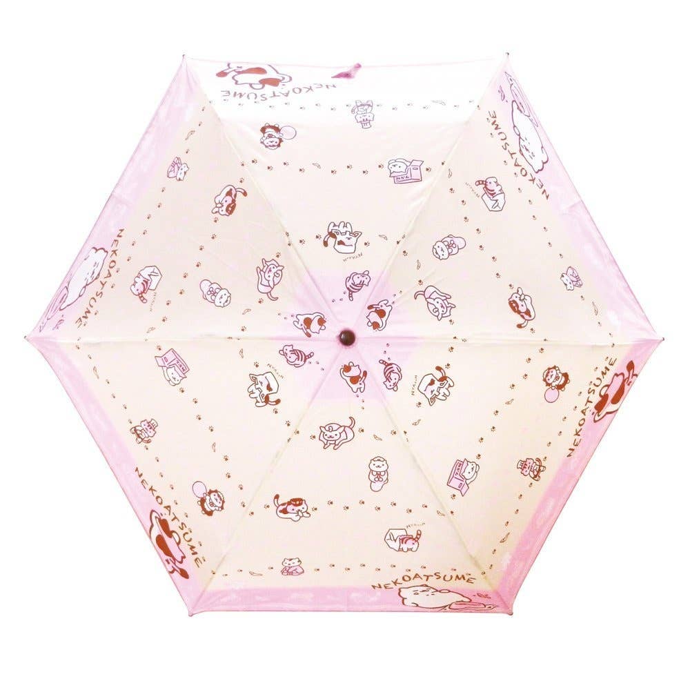 Neko Atsume Folding Umbrella Pink