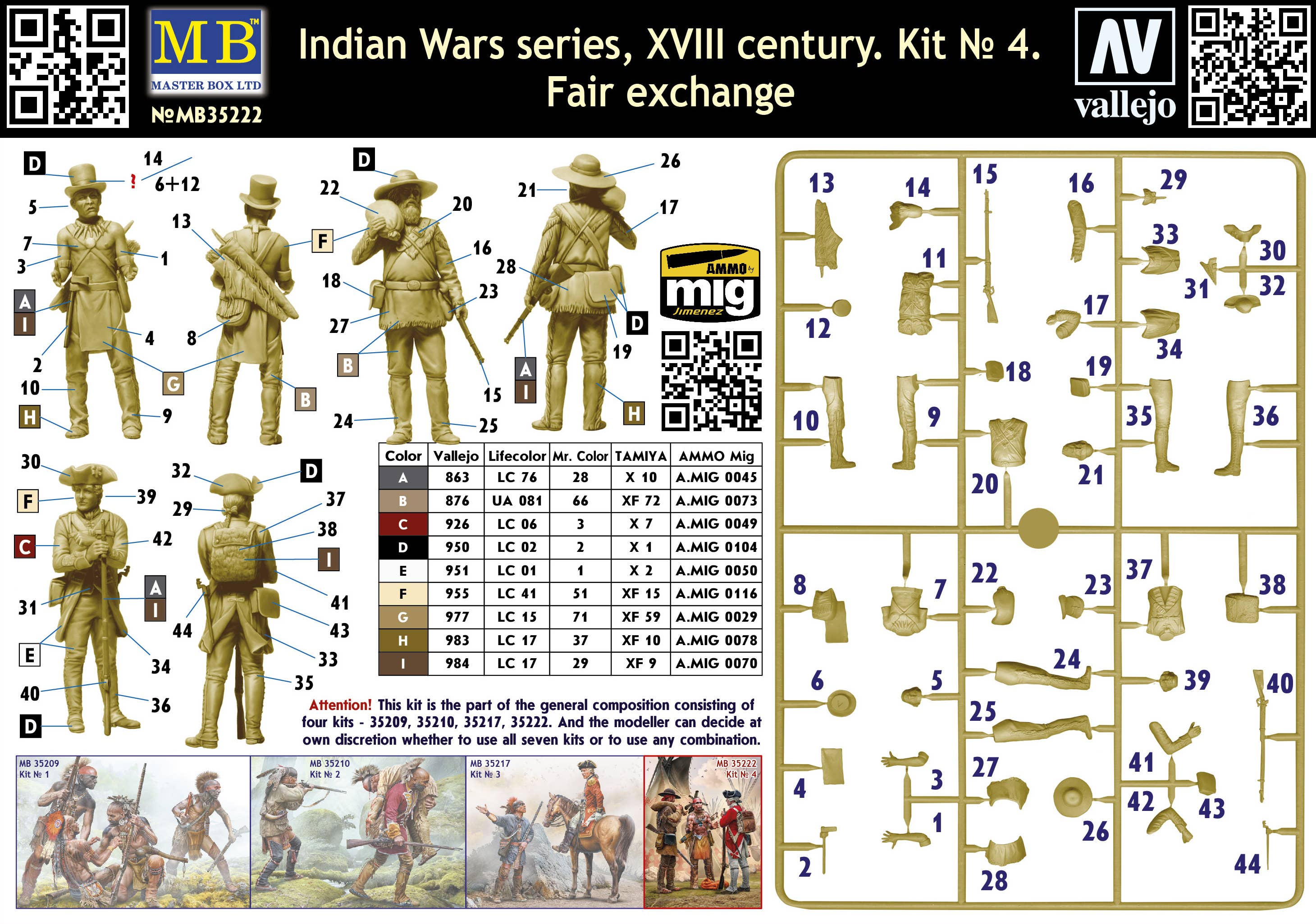 thumbnail image 2 of Master Box 35192 1/35 Scale Indian Wars Series - Tomahawk Charge Plastic Model Kit 2 of 5