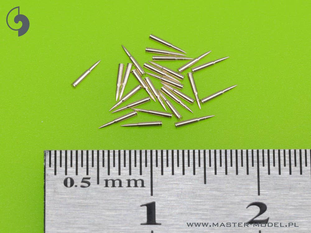 Master Model 1/35 M2 Browning .50 Cal Machine Gun Cartridges – 25pcs Metal, GM-35-021