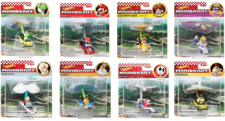 Hot Wheels Mario Kart Glider Assorted 1Box 8pcs (GVD30986H)