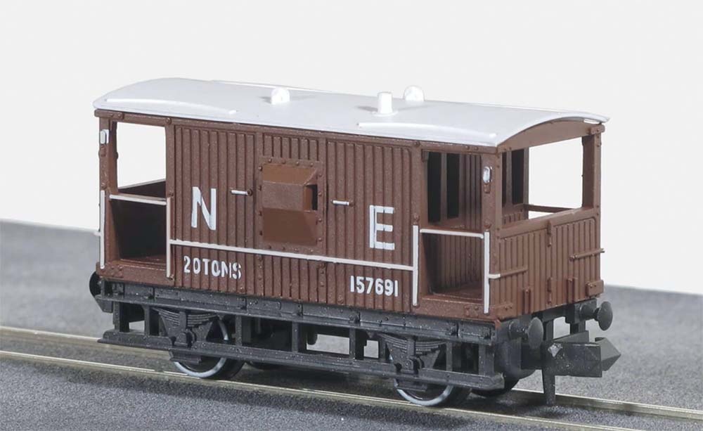 N Gauge British 2-Axle Freight Car Caboose (Brake Van, Gable N Gauge British 2-Axle Freight Car Caboose (Brake Van, Gable