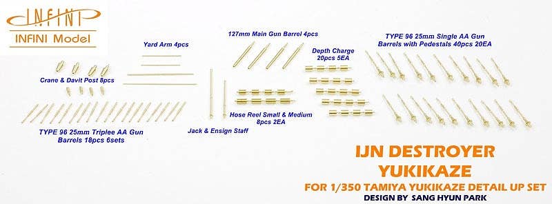 Infini Model 1/350 IJN Destroyer Yukikaze Detail-Up Set (Fits Tamiya #78020)