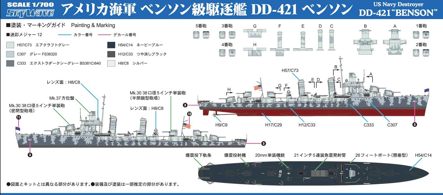 US Navy Destroyer DD-421 Benson with Etching Parts | HLJ.com