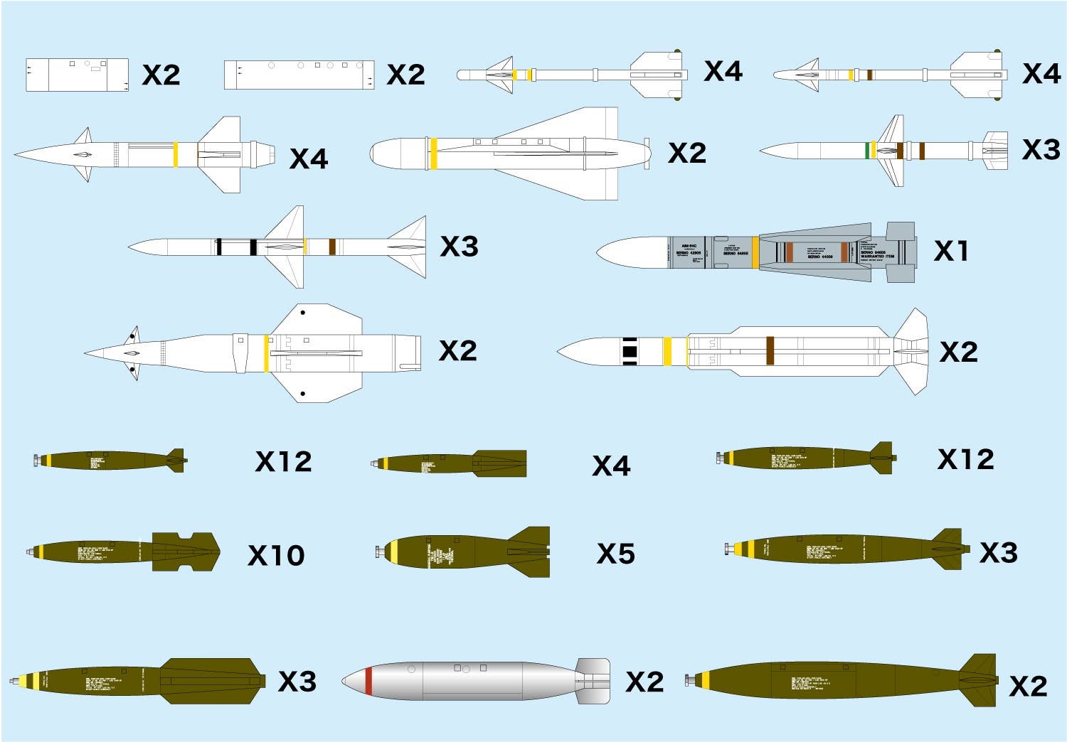 Aircraft Weapon Set 1 Normal Bomb & Missile '50