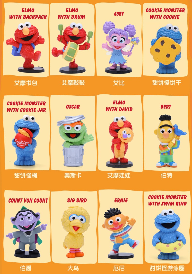 POP MART x SESAME STREET Basic Series Elmo With Drum Mini Figure Designer Toy 