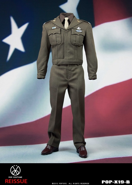 1/6 POP-X19B WWII US Army Officer Uniform Set B POP Toys
