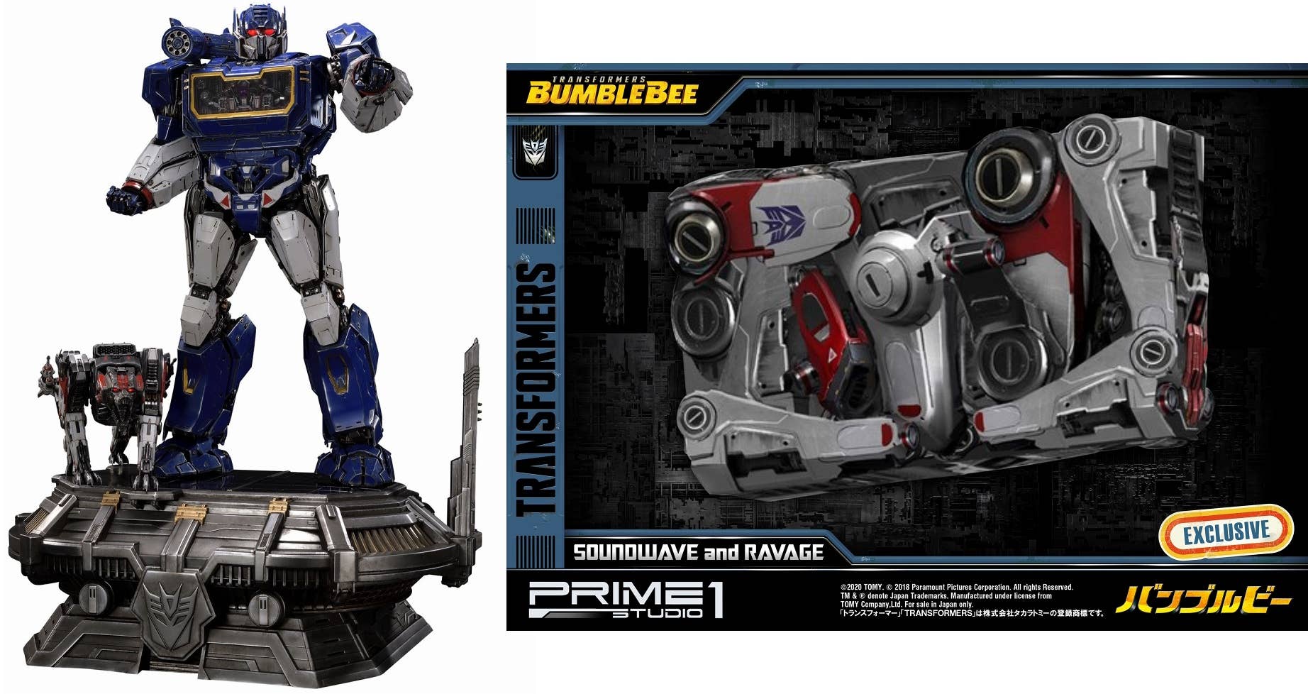 Museum Masterline BUMBLEBEE: Soundwave & Ravage Statue EX | HLJ.com