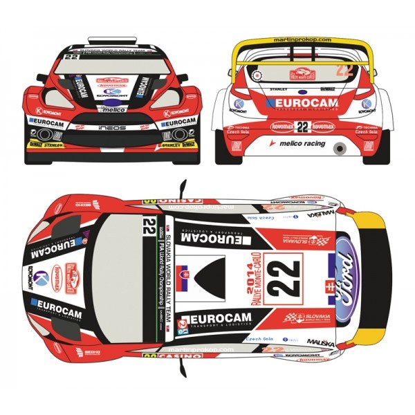 1/24 Decal Ford Fiesta WRC #22 Rally Montecarlo 2014 for Belkits 