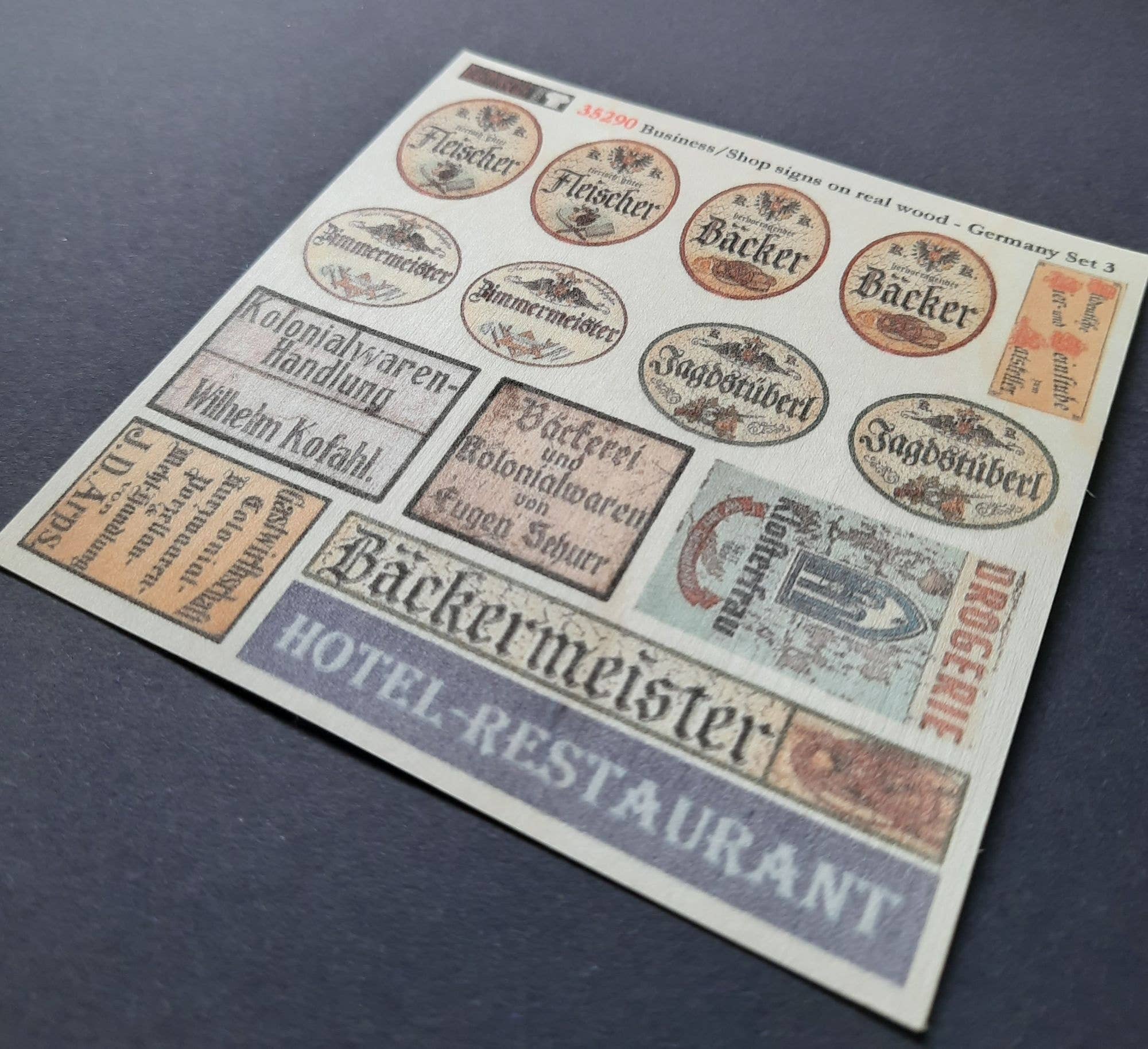 Store Name / Industry Name Storefront Wooden Signboard German Set 3