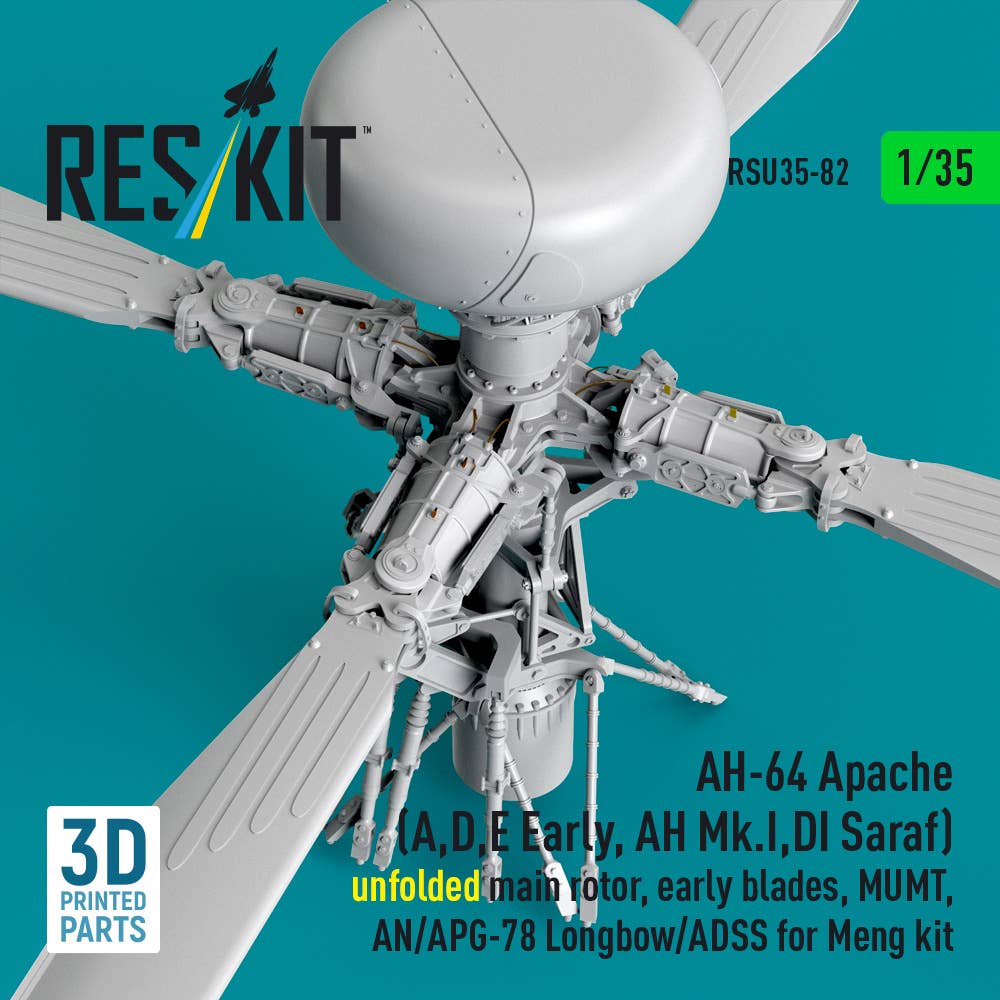 Apache Main Rotor AH-64 Apache (A,D,E Early, AH Mk.I,DI Saraf) unfolded main rotor, early ...