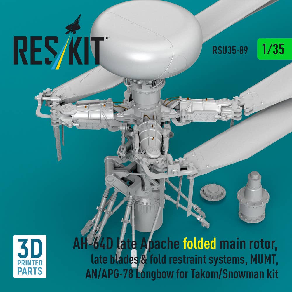 Apache Rotor System AH-64D late Apache folded main rotor, late blades & fold restraint ...